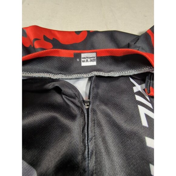 Cycling Jersey Mens Small Black Red Moxilyn Full Zip Short Sleeve Bicycle Racing - Picture 5 of 10
